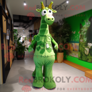 Zielony żyrafa maskot...