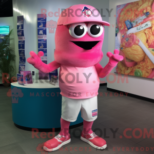 Pink Ceviche maskot kostume...