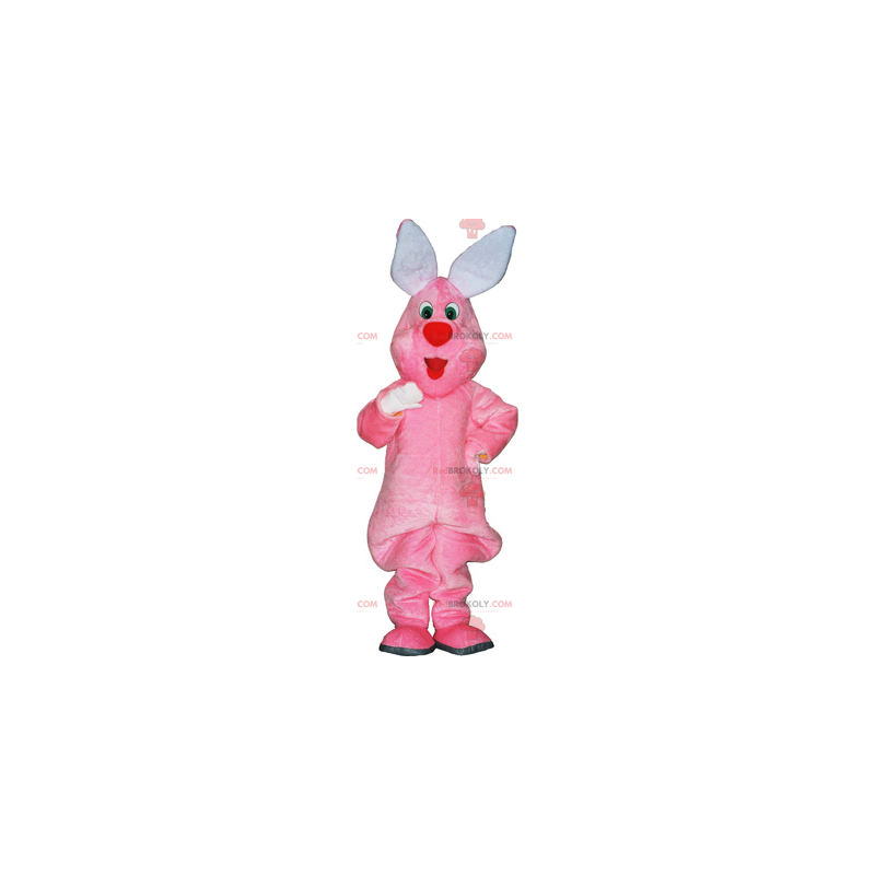 Plush pink rabbit mascot - Redbrokoly.com