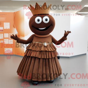 Brown Queen mascottekostuum...
