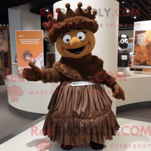 Brun Queen-maskotdraktfigur...