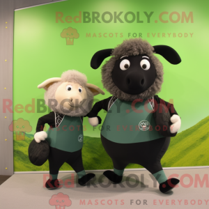 Olive Suffolk Sheep maskot...