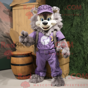 Lavendel Say Wolf maskot...