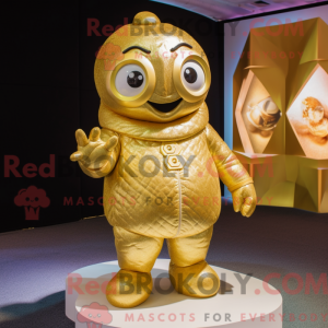Gold Ice-mascottekostuum...
