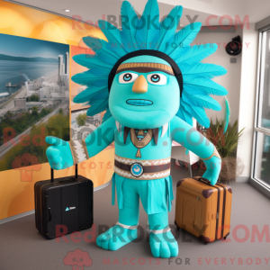 Turkis Chief maskot kostume...