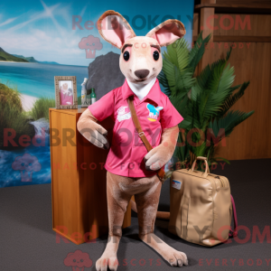 Pink Kangaroo mascot...