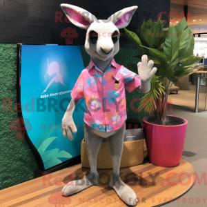 Pink kænguru maskot kostume...