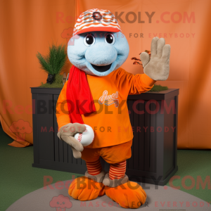 Oranje honkbalhandschoen...
