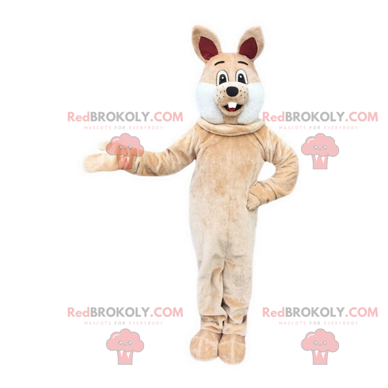 Mascotte de lapin souriant - Redbrokoly.com