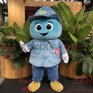 Cyan Mango maskot kostume...