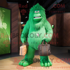 Grøn Sasquatch maskot...