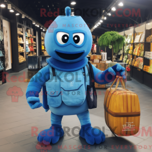 Blå granat maskot kostume...