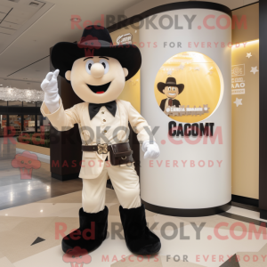 Máscara de cowboy creme com...