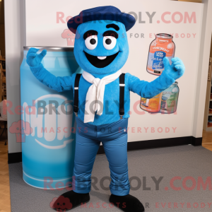 Blue Soda Can maskot...