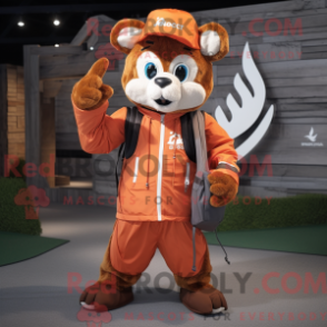 Máscara de Rust Acrobat com características de uso simples e vindjakke e ryggsekker - Mascotes acrobatas - RedBrokoly.com