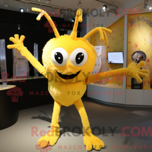 Gul Spider maskot kostume...
