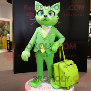 Lime grønn katt máscara...