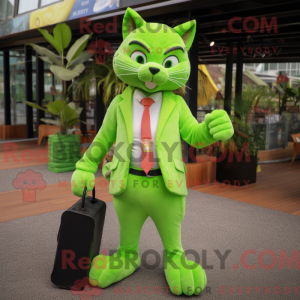 Lime Green Cat mascot...