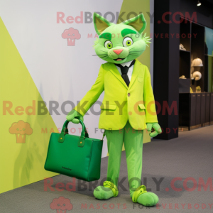 Lime grønn katt maskot...