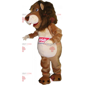 Mascotte de lion avec un ventre blanc - Redbrokoly.com