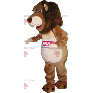Mascotte leone con una pancia bianca - Redbrokoly.com
