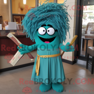 Teal Spaghetti Maskottchen...