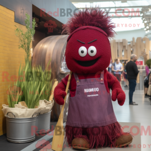 Maroon Ramen mascot costume...