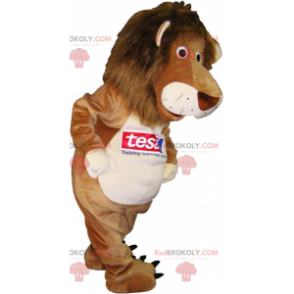 Mascotte leone con una pancia bianca - Redbrokoly.com