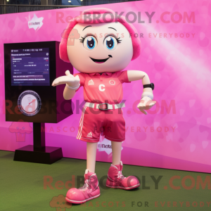 Postava maskota Pink Soccer...