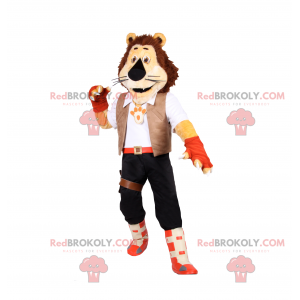 Lejonmaskot med äventyrsdräkt - Redbrokoly.com
