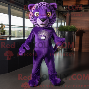 Lilla Jaguar maskot kostume...