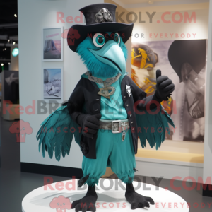 Teal Crow mascottekostuum...