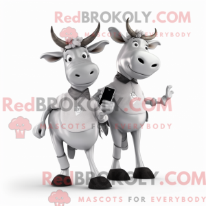 Sølv Zebu-maskotdraktfigur...