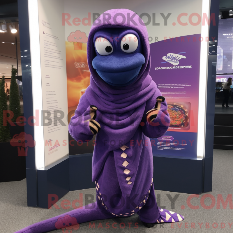 Fantasia de mascote de cobra-roxa com moletom e xales - Mascotes de cobra - REBROKO_290557 - RedBrokoly.com