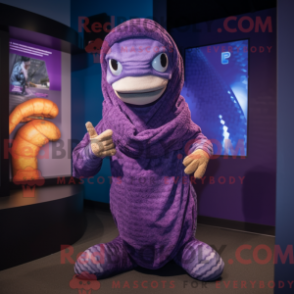 Fantasia de mascote de cobra-roxa com moletom e xales - Mascotes de cobra - REBROKO_290558 - RedBrokoly.com