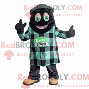 Sort grøn bønner maskot...