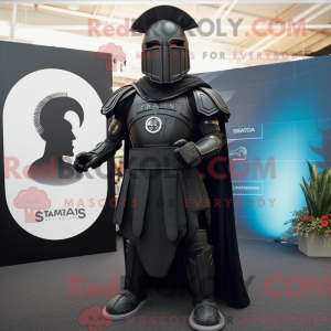 Sort Spartan Soldier maskot...