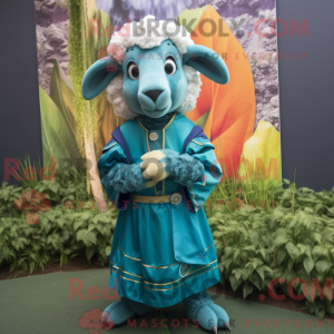 Disfraz de mascota Teal Ram...