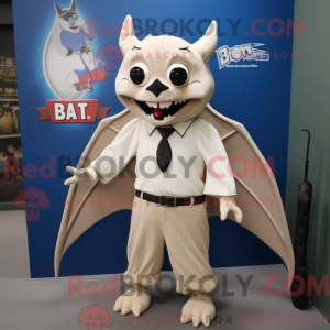 Beige Bat mascottekostuum...