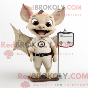 Beige Bat mascottekostuum...