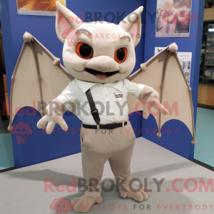 Beige Bat mascottekostuum...