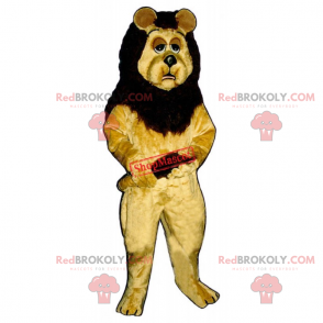 Löwenmaskottchen mit einem schläfrigen Blick - Redbrokoly.com