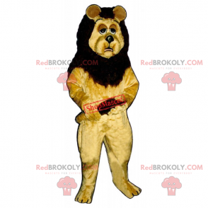 Mascotte de lion avec un air endormi - Redbrokoly.com