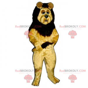 Mascotte de lion avec un air endormi - Redbrokoly.com