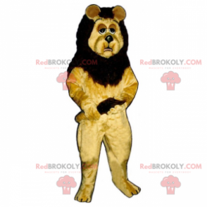 Mascotte leone con uno sguardo assonnato - Redbrokoly.com