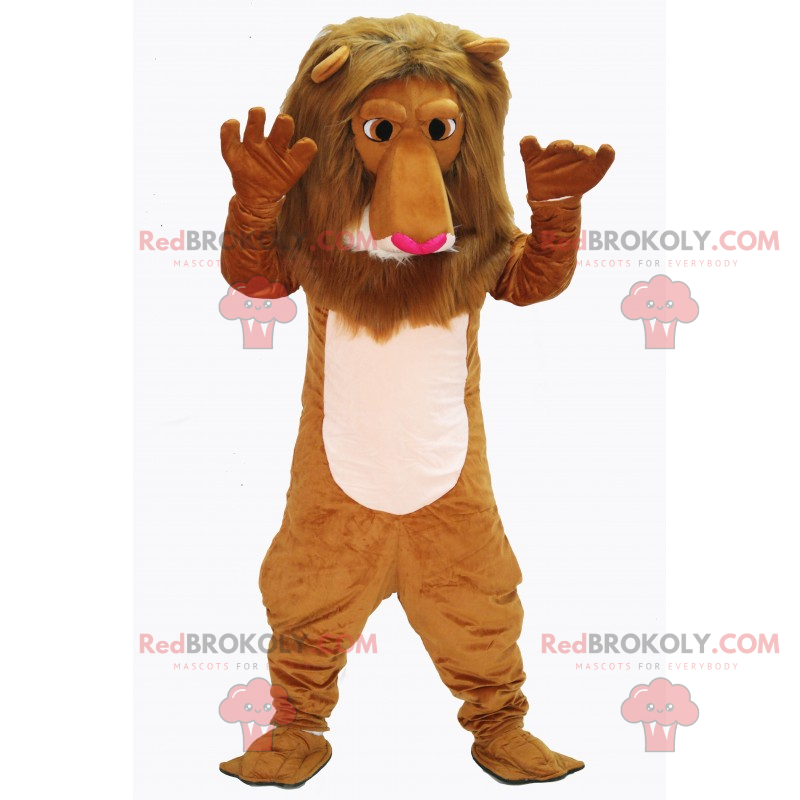 Lion mascot with a pink nose - Redbrokoly.com