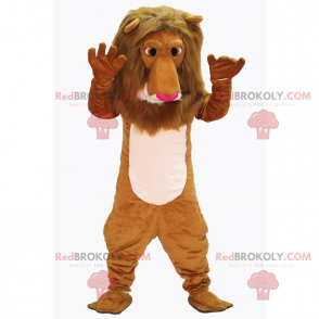 Mascota león con nariz rosada - Redbrokoly.com