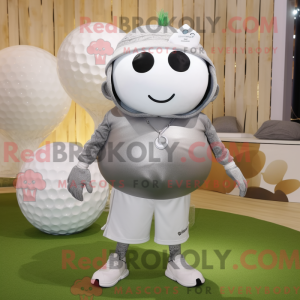 Sølv golfbold maskot...