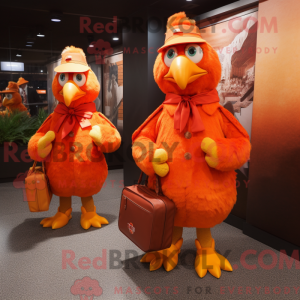 Oransje høner maskot...