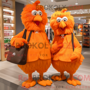 Oransje Høner Maskot...